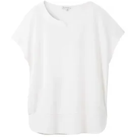 Tom Tailor Fabric Mix Kurzarm-T-Shirt Whisper White XL