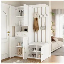 stilvora Garderobenset 110 x 180 x 37 cm mit 6 Türen, 2 Schubladen / weiß