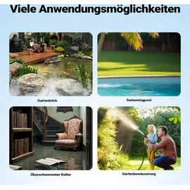 Wiltec Tauchpumpe 400 W Schmutzwasserpumpe 6000 l/h max. Förderhöhe 7 m