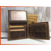 GREENBURRY Vintage Geldbörse mit Fisch-Prägung Leder 12 cm löwe Braun Herren