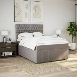 vidaXL Boxspringbett 140 x 200 cm Taupe