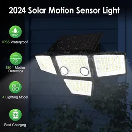 AGOTD Außenleuchte Kunststoff 2 Stück 238 LED 270° Abstrahlwinkel schwarz