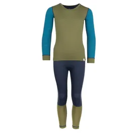 TROLLKIDS Kinder Merino II Unterwäsche Set (Größe 116, oliv)
