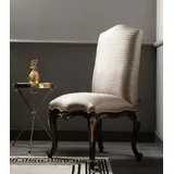 Casa Padrino Luxus Barock Esszimmer Stuhl Silber / Dunkelbraun / Gold H. 116 cm - Barock Esszimmer Möbel