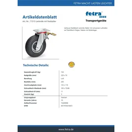 FETRA Lenkrolle 150 kg