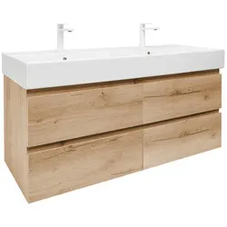 Badezimmerschrank mit Waschbecken SAT B-Way 119x50x45 cm Eiche matt BWAY2120OAKU2BB