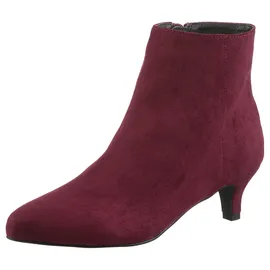 aniston shoes Stiefelette ANISTON SHOES, Damen, Gr. 40, rot (bordeaux), Textil, Veloursleder, Schuhe Stiefelette, Reißverschluss-Ankelboots, Trichterabsatz - NEUE KOLLEKTION