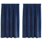 vidaXL Verdunkelungsvorhänge 2 pcs Dunkelblau 140 x 175 cm Samt