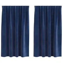 vidaXL Verdunkelungsvorhänge 2 pcs Dunkelblau 140 x 175 cm Samt