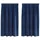 vidaXL Verdunkelungsvorhänge 2 pcs Dunkelblau 140 x 175 cm Samt