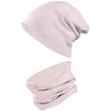 TupTam Mütze und Schal Kinder Set – Weiches Schal Mütze Set Kinder für Herbst und Winter, Farbe: Puderrosa, Größe: 44-52 - 44-52