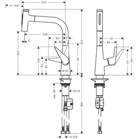 Hansgrohe Talis Select M51 edelstahl finish 72824800