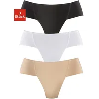 petite fleur Formstring, (3er-Pack), Bodyforming Slip aus elastischer Baumwolle PETITE FLEUR beige, schwarz, weiß