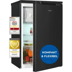 Exquisit Kühlschrank mit Gefrierfach, 107 Liter, 4-Sterne-Gefrierfach, Kompakt, klein, KS15-4-051C inoxlook-az
