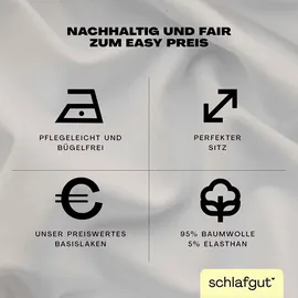 schlafgut Easy Spannbettlaken für Topper Jersey Elasthan 140 x 200 - 160 x 220 cm sand light