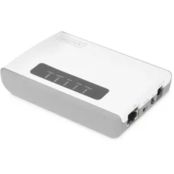 DIGITUS Wireless 300N Multifunction Network Server 2-port, USB2.0, Network USB Hub, Print Server
