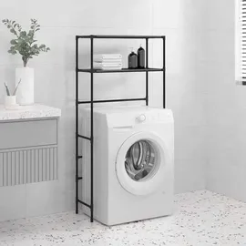 vidaXL Waschmaschinenregal 2 Ablagen Schwarz 69x28x143 cm Eisen