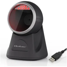 Qoltec Desktop-Präzisionsleser 1D-Barcode- und QR-Scanner 2D (1D-Barcodes, 2D-Barcodes, QR-Code), Barcode Scanner, Schwarz
