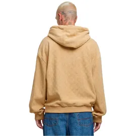 URBAN CLASSICS Jaquard Velvet Kapuzenpullover Union Beige 3XL
