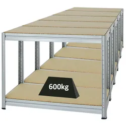 PROREGAL Mega Deal | 5x Höhenverstellbare Werkbank Dino | HxBxT 90x120x60 cm | Traglast 600 kg | Verzinkt | Holzplatte