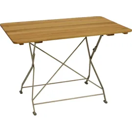 DEGAMO BAD TÖLZ 5-teilig (2x Stuhl, 2x Armlehnensessel, 1x Tisch Rund 100cm), Flachstahl verzinkt - Garnitur