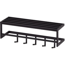 KADIMA DESIGN Wandgarderobe aus lackiertem Stahl, Schwarz, 5 Haken, Kleiderstange