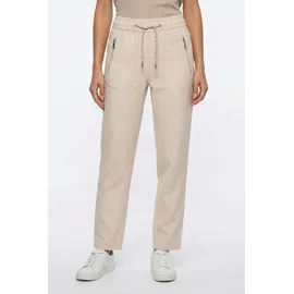 Cecil Damen, Gr. XXL (46), Länge 28, beige macadamia beige), Stoff, 55% Leinen, 45% Viskose. unifarben, loose fit knöchelfrei, Hosen, im Loose Fit