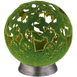 Solarleuchte Außenlampe LED Kugel Gartenleuchte Grün Deko-Stanzung H 22 cm