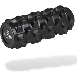 Faszienrolle mit 3D Textur - Massagerolle - Hartschaumrolle SCHWARZ 31 CM