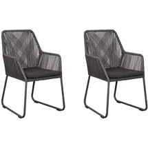 deVries ADORA Gartenstuhl 64 x 64 x 83 cm schwarz 2 St.