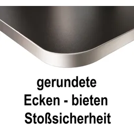 Kerkmann Prime Schreibtisch anthrazit rechteckig, 4-Fuß-Gestell silber 200,0 x 100,0 cm