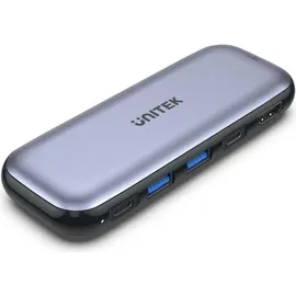 UNITEK Hub USB-C M.2 HDMI PD 100W D1046A uHUB H6 Storage 6-in-1 SSD Storage mit 10Gbps Daten, und / Grau