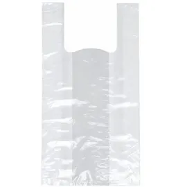 Papstar 2000 Hemdchen-Tragetaschen, HDPE 48 cm x 22 cm x 12 cm transparent Knotenbeutel