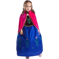 ELSA & ANNA Prinzessin Kleid Mädchen – Eiskönigin – Prinzessinnenkostüm – Mädchen Kleid für Partys, Geburtstage, Fasching, Karneval und Halloween – Prinzessin Kostüm Mädchen – 5-6 Jahre (ANNA2)