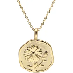 trendor 68002-09 Halskette mit Monatsblume September 925 Silber Vergoldet, 45 cm