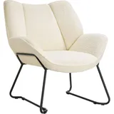 Tectake Sessel Kjeld Bouclé 73 x 72 x 81 cm Creme mit verstellbarer Rückenlehne