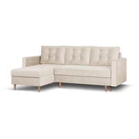 Beautysofa Ecksofa Sigurd, 226 cm Ecke für Wohnzimmer, im skandinavischen Stil, Polsterecke mit Schlaffunktion und Bettkasten