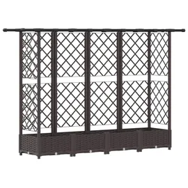 vidaXL Hochbeet mit Rankgitter und Dach 202,5 x 40 x 123 cm Braun