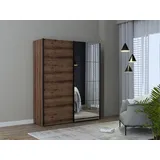 Forte Schwebetürenschrank Jacky 170 x 211 cm Holzoptik Schlammeiche
