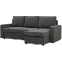 mebligo Ecksofa mit Schlaffunktion NEO mit gerader Armlehne, 231x140cm Grau - Grau