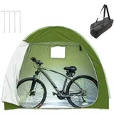 Fahrradgarage 195x80x163cm, 210D Oxford-Gewebe Wasserdicht Fahrradzelt mit Aufbewahrungstasche, Fahrrad Garage Outdoor Wetterfest (Green)