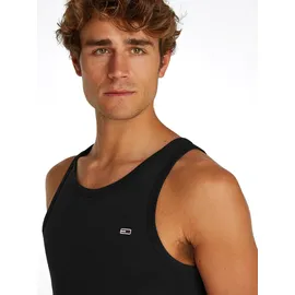 Tommy Hilfiger Tanktop TOMMY JEANS "TJM XSLIM 2PCK RIB TANK EXT", Herren, Gr. 3XL, beige (ecru, schwarz), Single Jersey, Obermaterial: 100% Baumwolle, slim fit, tiefer Rundhals, Tops Tanktop, mit gerippter Struktur, Topseller