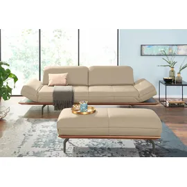 creation by rolf benz Polsterhocker »CR.420, Designhocker, Sitzhocker« in 2 Bezugsqualitäten, Holzrahmen in Eiche Natur oder Nussbaum beige