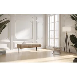 2-Sitzer PLACES OF STYLE "Amber", beige, B:119cm H:52cm T:54cm, 100% Polyester, Sofas, mit Knopfheftung,in verschieden Stoffarten