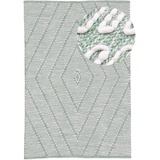 carpetfine Teppich »Kelim Durry«, rechteckig, Handweb, geometrisch, Hoch-Tief Effekt, handgewebt, reine Baumwolle, grün