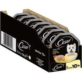 Cesar Hundefutter Nassfutter Senior 10+ Huhn & Reis 7 x 2 Schalen x 150 g