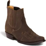 Herren Damen Western Cowboy Biker Leder Stiefelette Boots »WB-37« Braun - Braun - 43