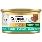 Purina Gourmet Gold Pastete mit Kaninchen 85g Feuchtfutter für Katzen