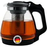 spar-home® Premium Teekanne Glas - Hitzebeständig Glaskanne mit Deckel Teekanne mit Siebeinsatz Kaffeekanne mit Edelstahl Filter Sieb Tea Maker Teekanne mit Sieb Tee Kanne Aus Glas (1700ml)