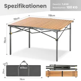 HOMECALL Klapptisch 70 x 70 x 118 cm